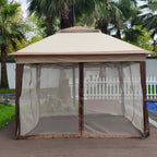 Outdoor 11x11 Ft Pop Up Gazebo Canopy With Removable Zipper Netting