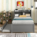 Twin Bed with Trundle and Bookcase