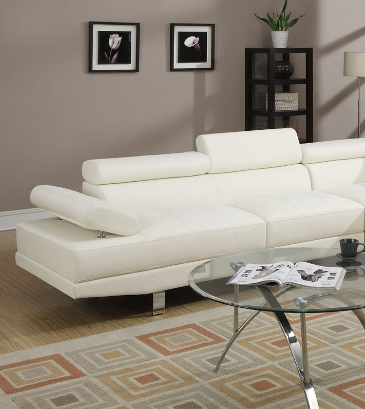 White Color Sectional Living Room Furniture