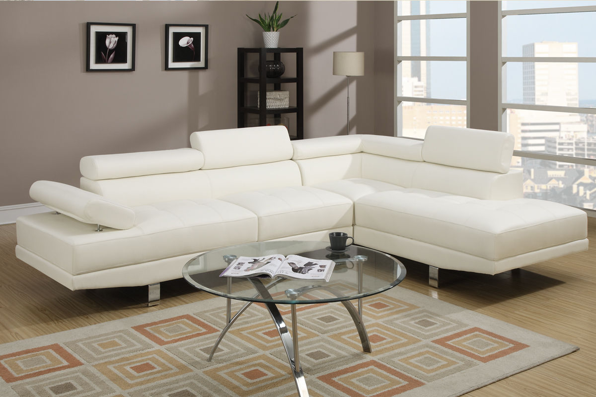 White Color Sectional Living Room Furniture