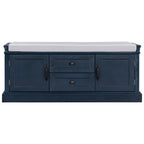 TREXM Storage Bench with 2 Drawers and 2 Cabinets