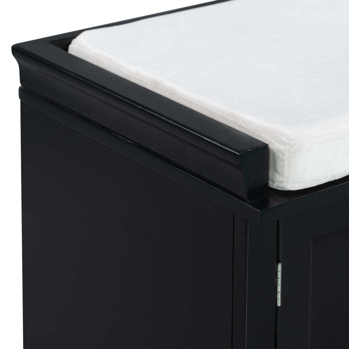 TREXM Storage Bench with 2 Drawers and 2 Cabinets in Black