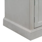 TREXM Storage Bench with 2 Drawers and 2 Cabinets, Gray Wash