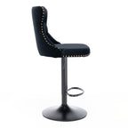 A&A Furniture Swivel Velvet Barstools