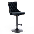 A&A Furniture Swivel Velvet Barstools