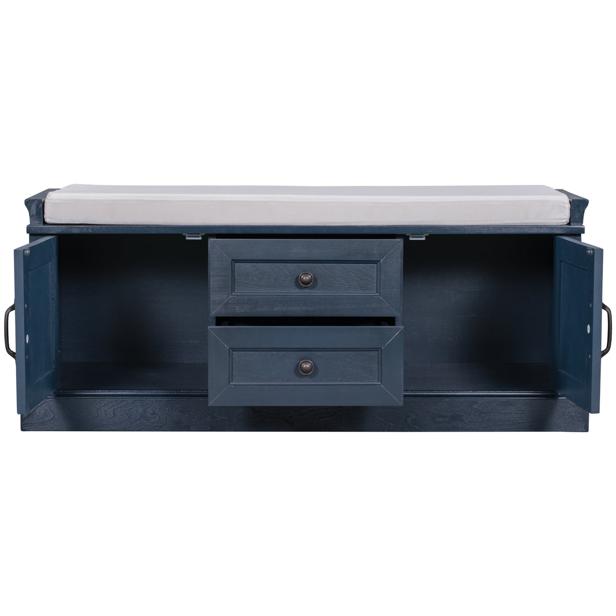 TREXM Storage Bench with 2 Drawers and 2 Cabinets