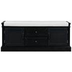 TREXM Storage Bench with 2 Drawers and 2 Cabinets in Black