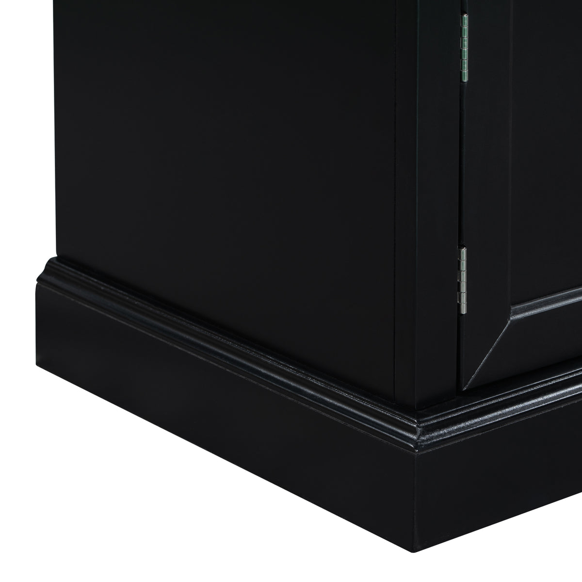 TREXM Storage Bench with 2 Drawers and 2 Cabinets in Black