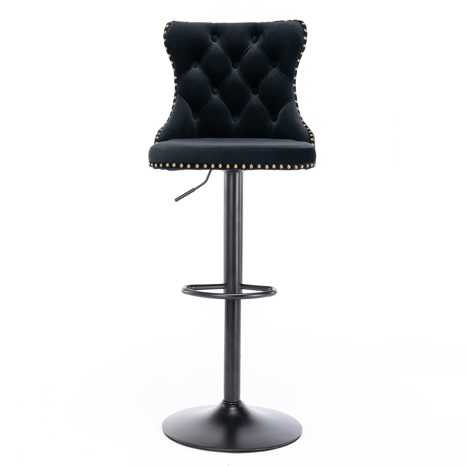 A&A Furniture Swivel Velvet Barstools