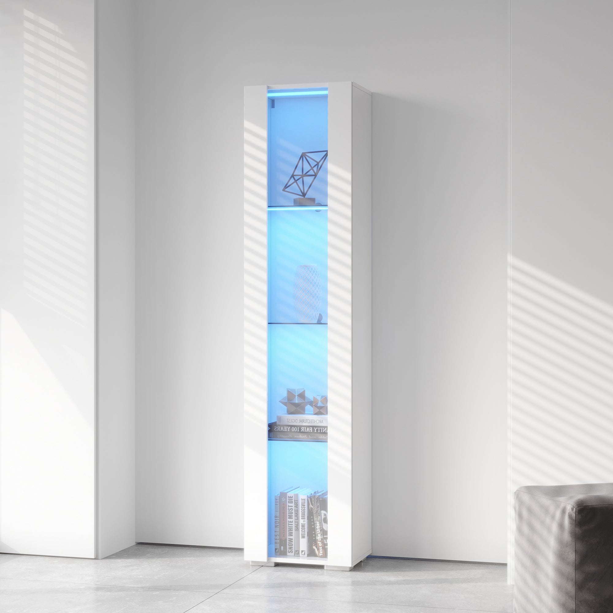 Side Cabinet With Aluminum Strip Lamp