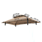 8x5Ft Grill Gazebo Replacement Canopy, Double Tiered BBQ Tent Roof Top Cover