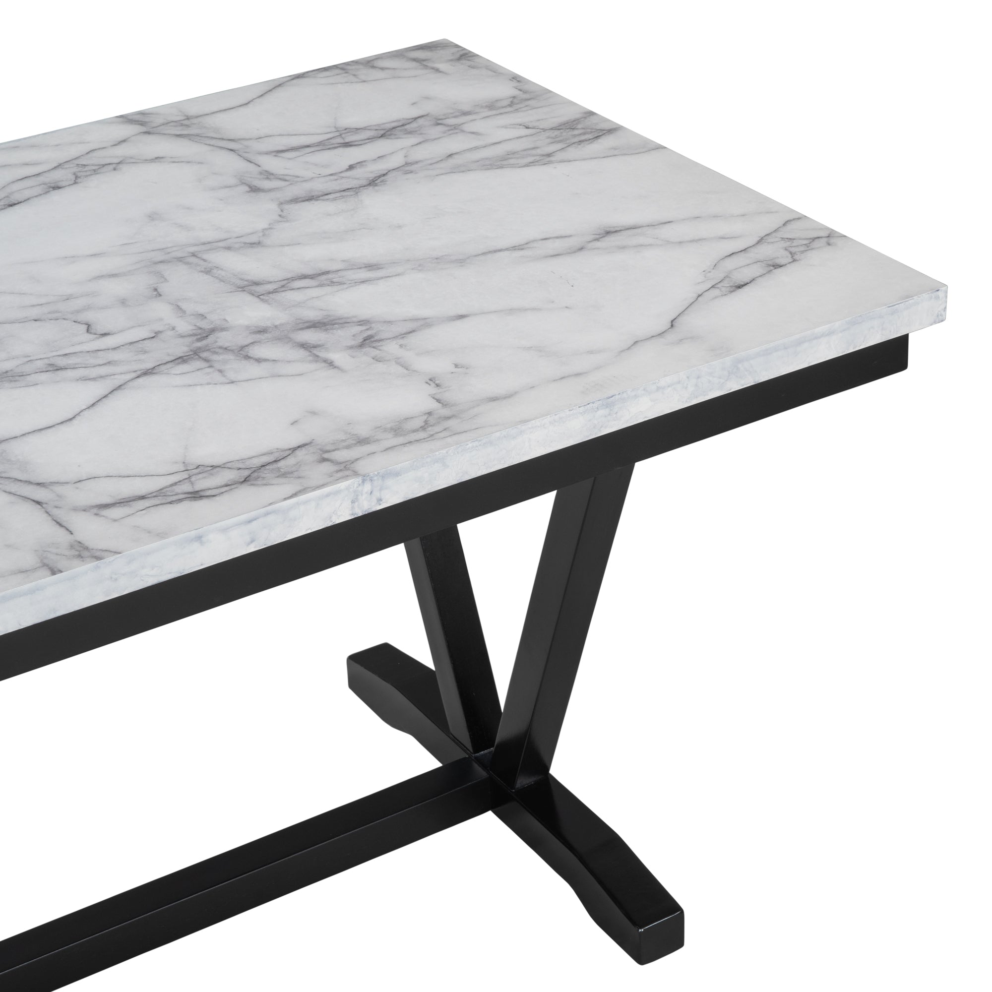 TREXM Modern Style 6-Piece Dining Table Set