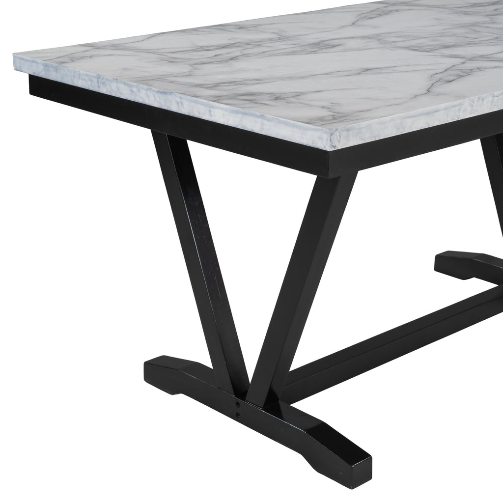 TREXM Modern Style 6-Piece Dining Table Set