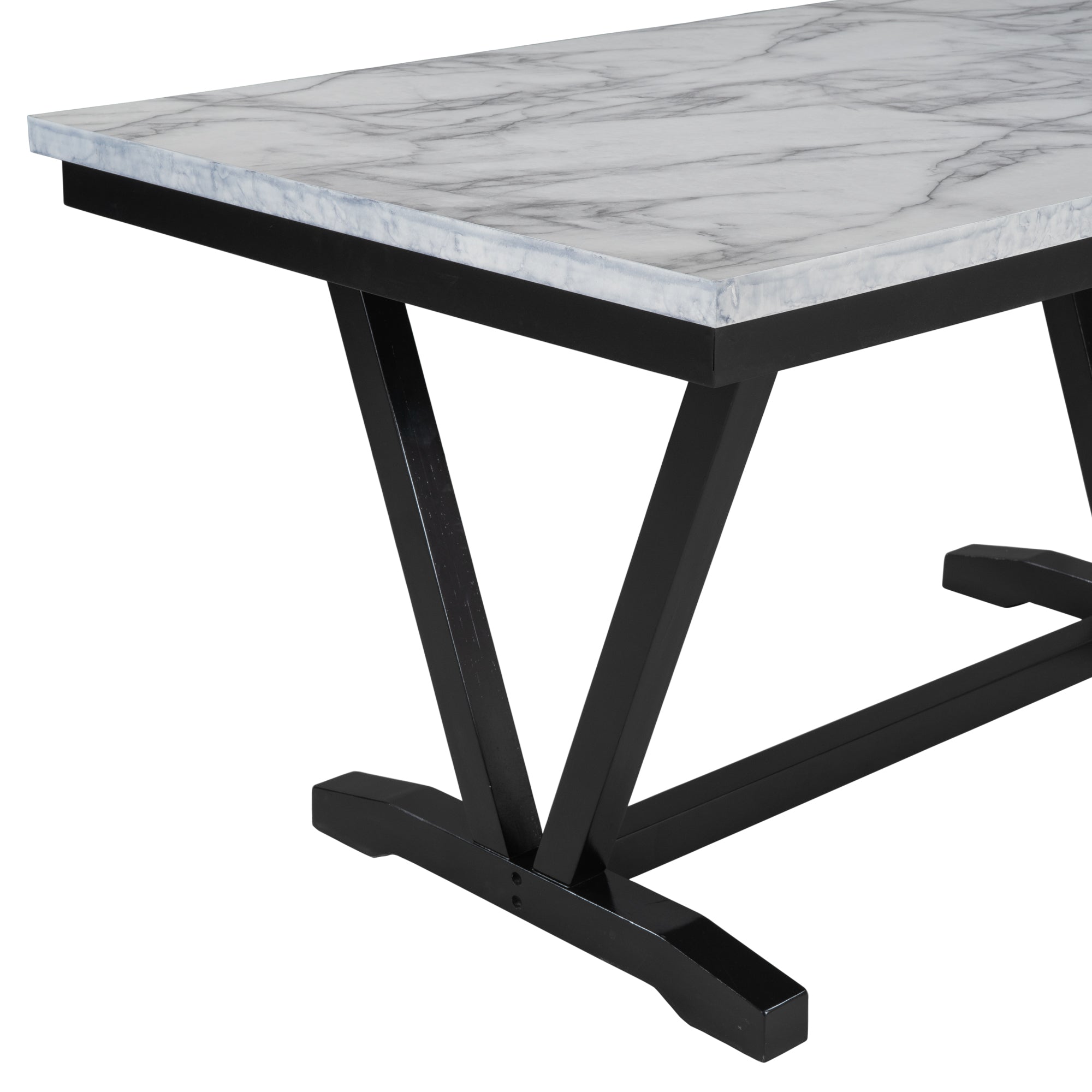 TREXM Modern Style 6-Piece Dining Table Set