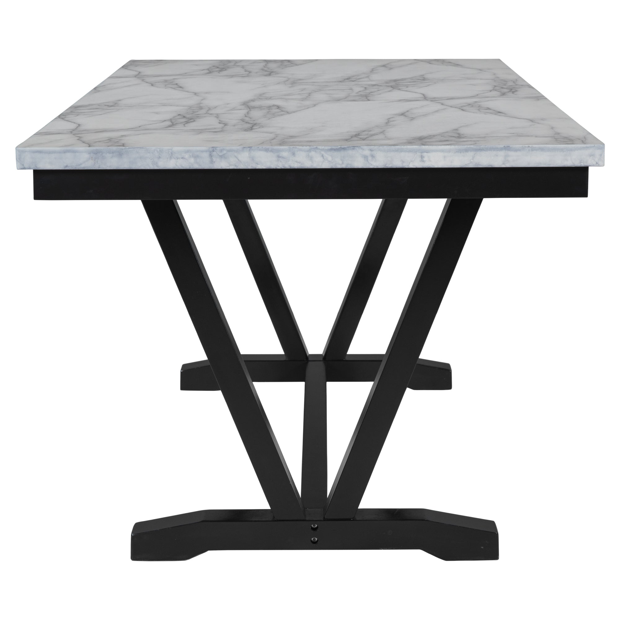 TREXM Modern Style 6-Piece Dining Table Set