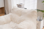 Soft Teddy Fabric Tufted Foam Bean Bag Chair