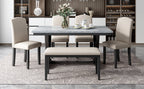 TREXM Modern Style 6-Piece Dining Table Set