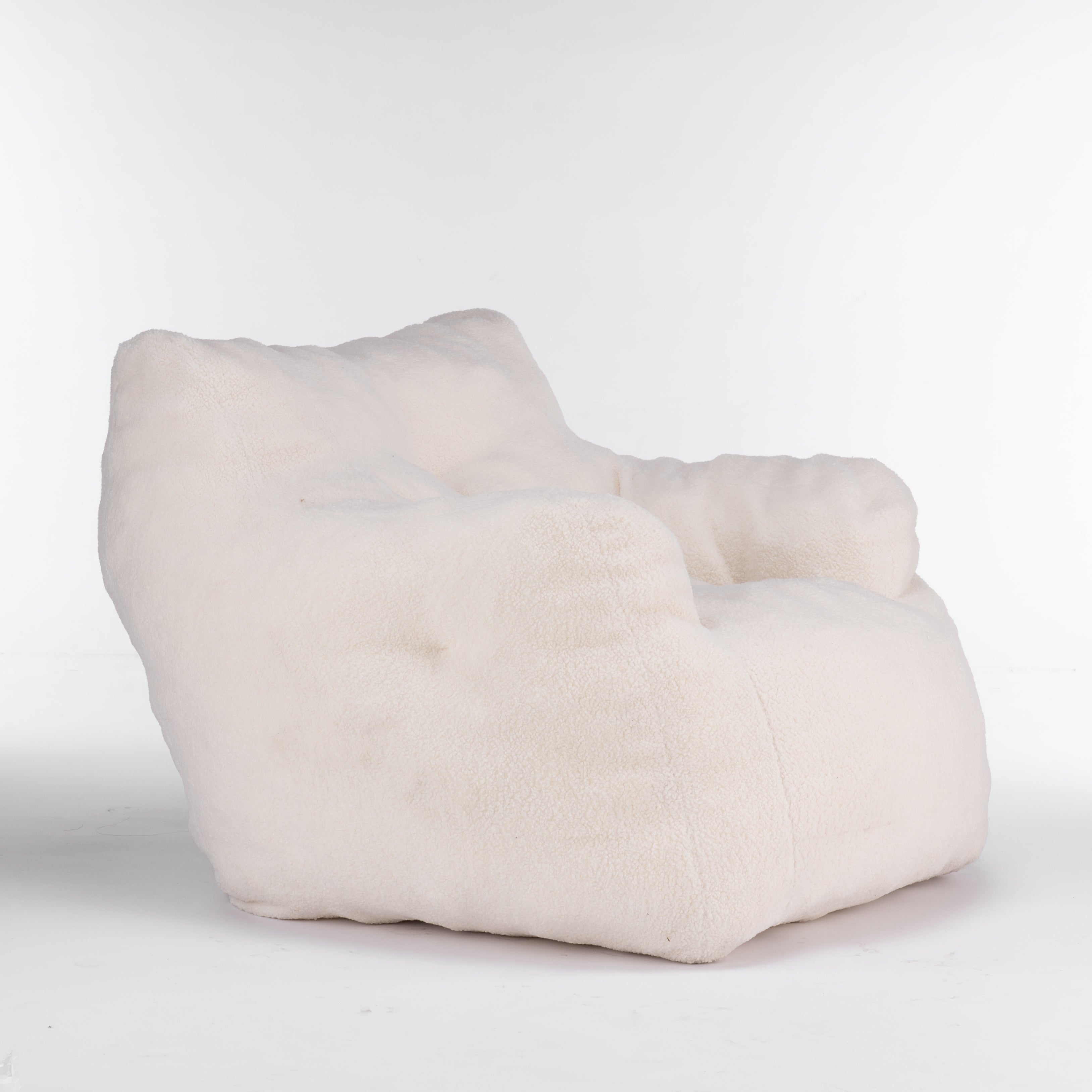 Soft Teddy Fabric Tufted Foam Bean Bag Chair