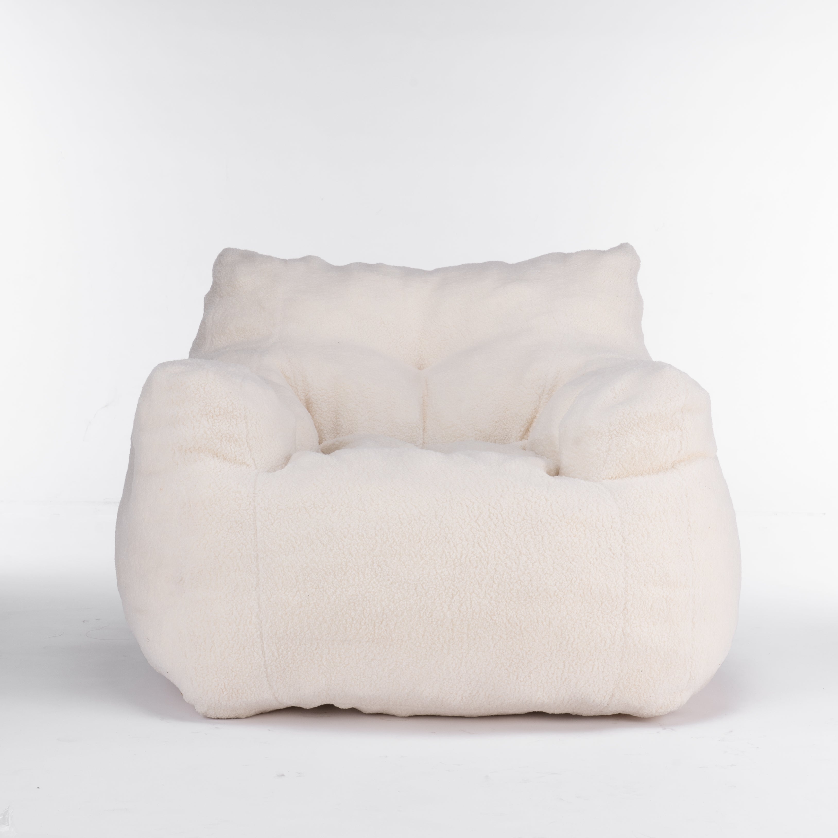 Soft Teddy Fabric Tufted Foam Bean Bag Chair