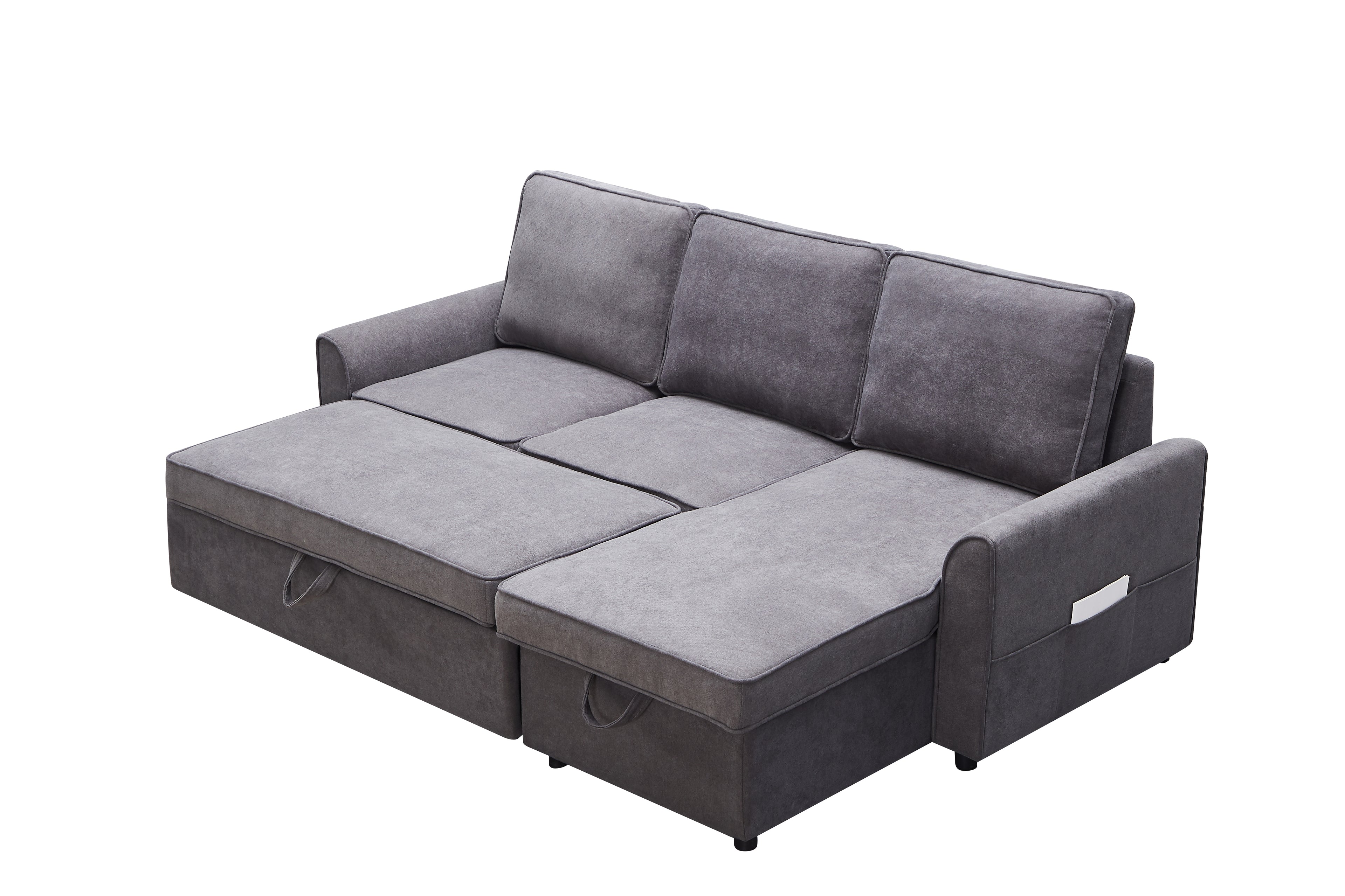 MGEA Modern Modular L-Shaped Sofa Bed with Chaise Longue