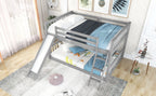 Full Over Full Bunk Bed with Convertible Slide and Ladder