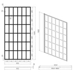 Frameless Fixed Shower Door 34" W x 72" H