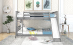 Full Over Full Bunk Bed with Convertible Slide and Ladder