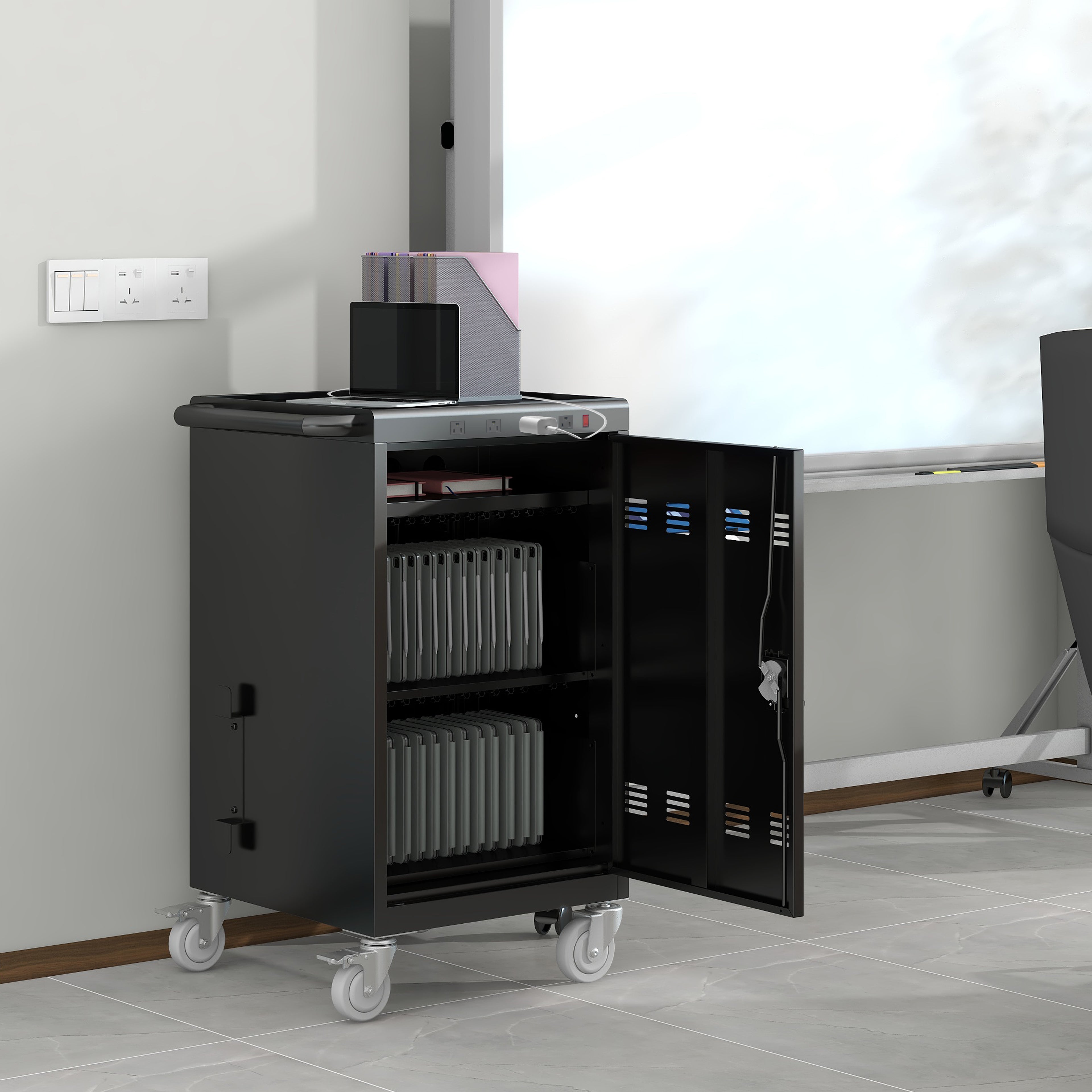 Mobile Charging Cart and Cabinet for Tablets & Laptops