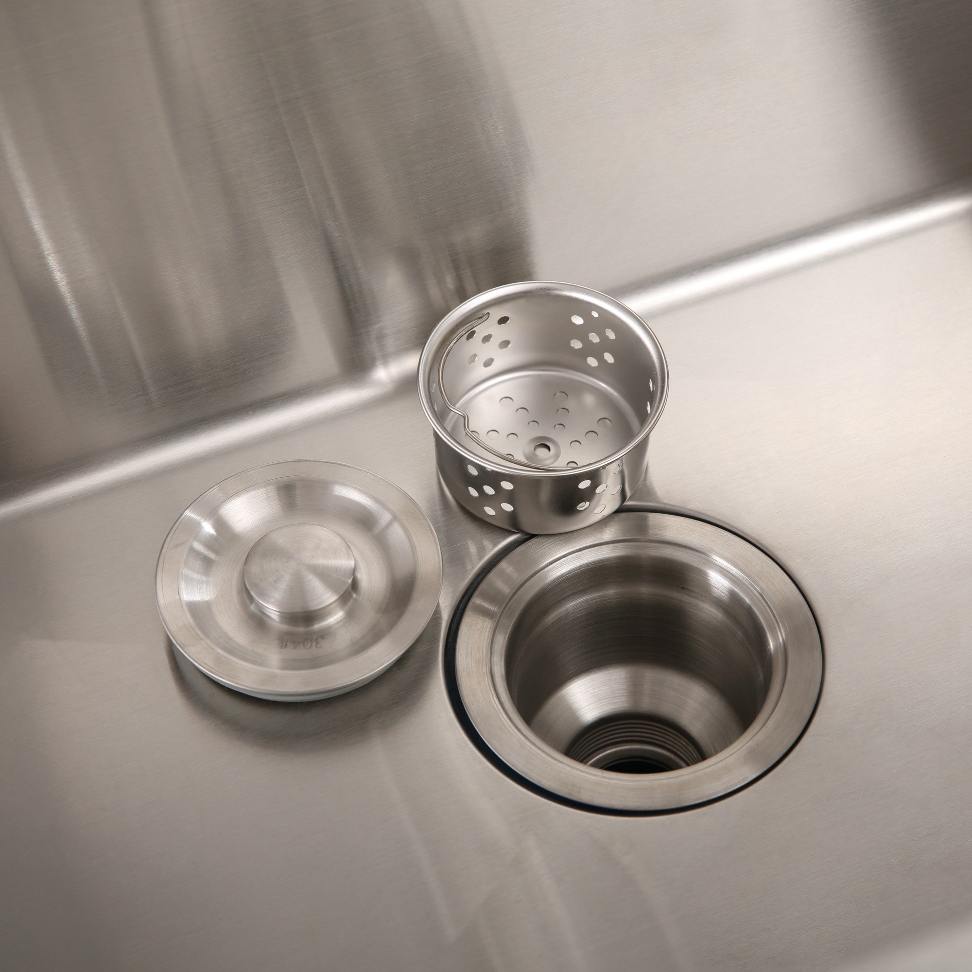24in Stainless Steel Washing Sink with Faucet Hoses and Drain Head