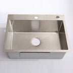 24in Stainless Steel Washing Sink with Faucet Hoses and Drain Head