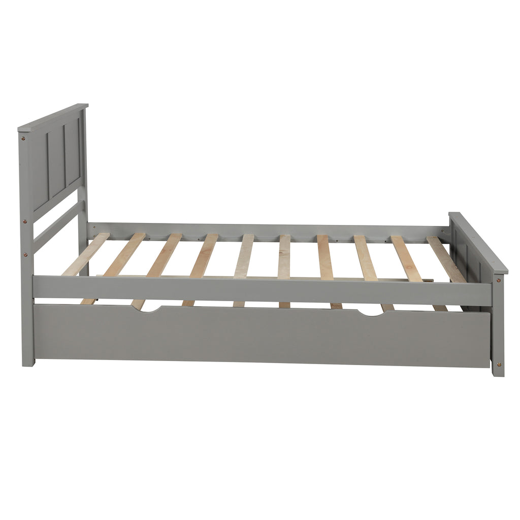 Platform Bed with Twin Size Trundle, Twin Size Frame