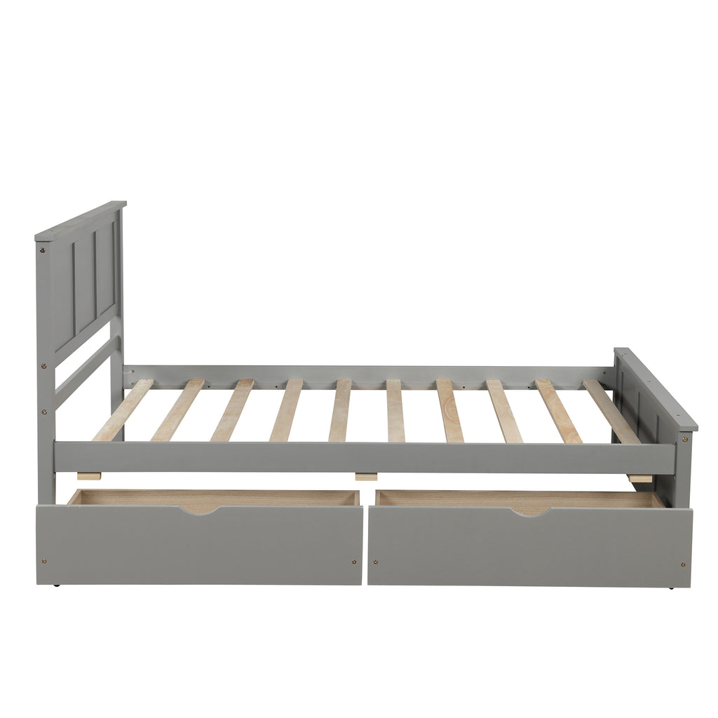 Twin Size Platform Storage Bed with Two Drawers