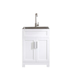 24in White Laundry Utility Cabinet Combo