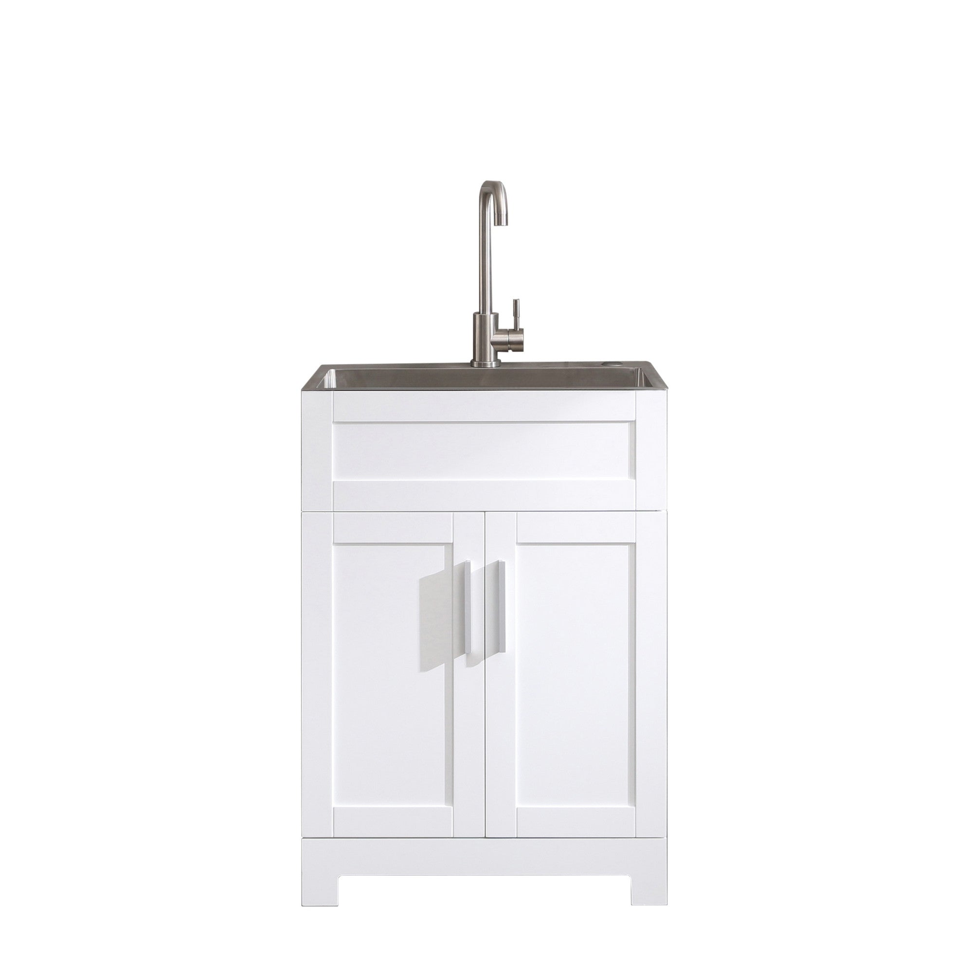 24in White Laundry Utility Cabinet Combo