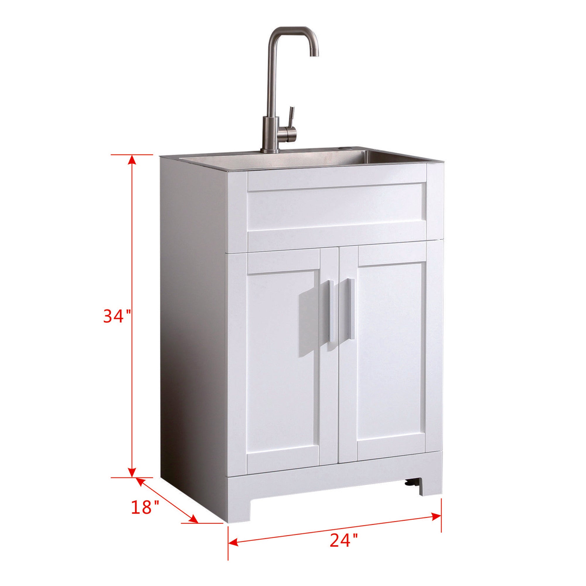 24in White Laundry Utility Cabinet Combo