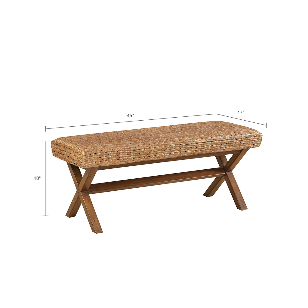 Woven Water Hyacinth Bench