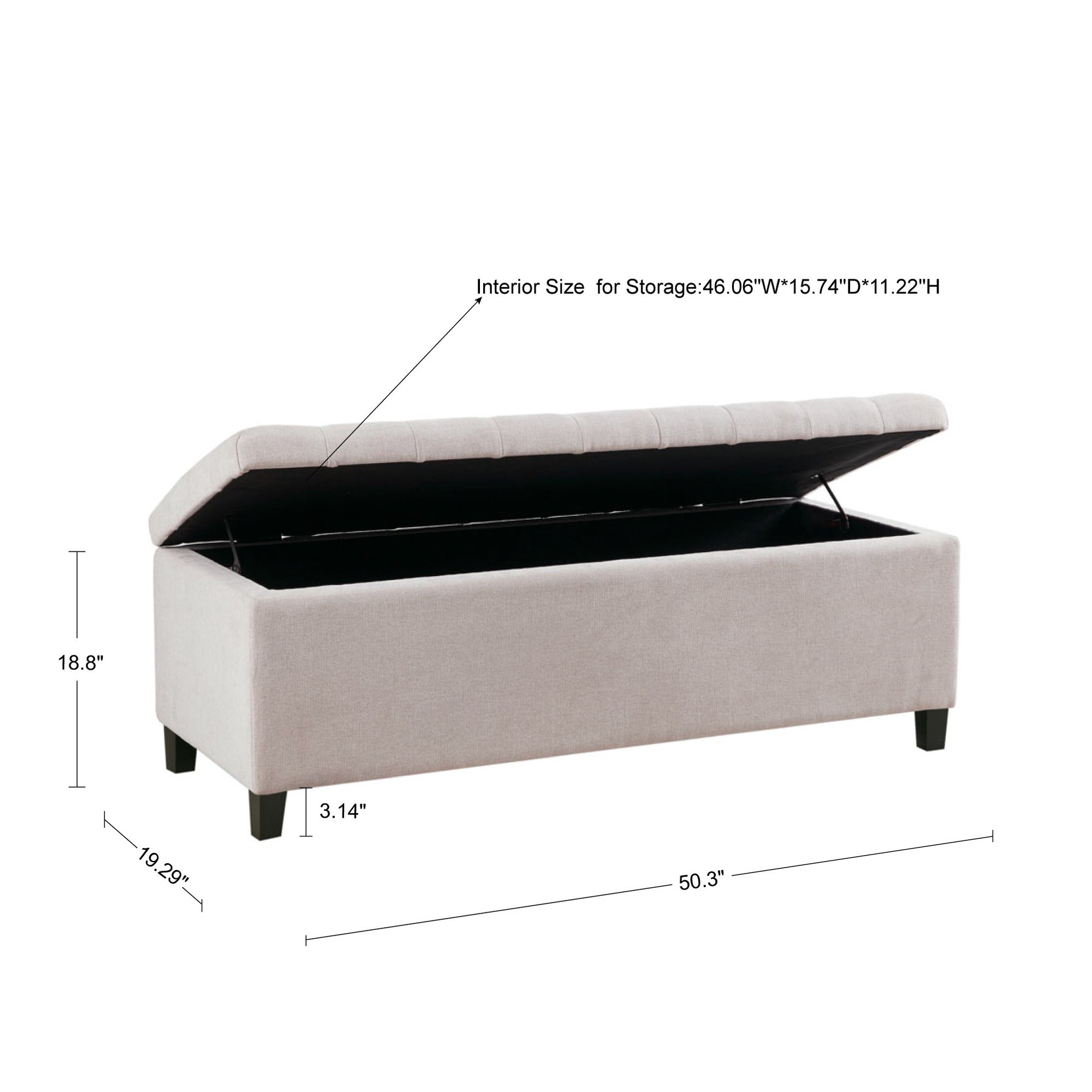 Tufted Top Soft Close Storage Bench