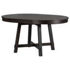 TREXM Farmhouse Round Extendable Dining Table with 16" Leaf