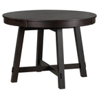 TREXM Farmhouse Round Extendable Dining Table with 16" Leaf