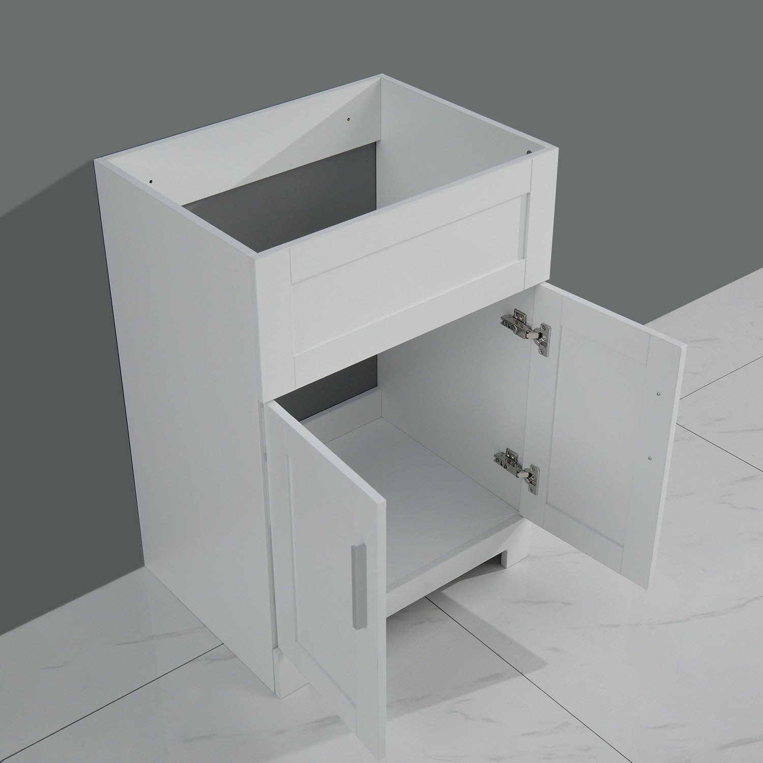 24in White Laundry Utility Cabinet Combo