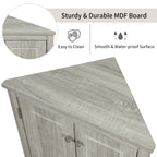 Oak Triangle Bathroom Storage Cabinet with Adjustable Shelves