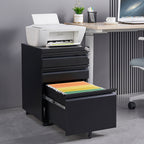 3-Drawer Mobile Filing Cabinet with Lock