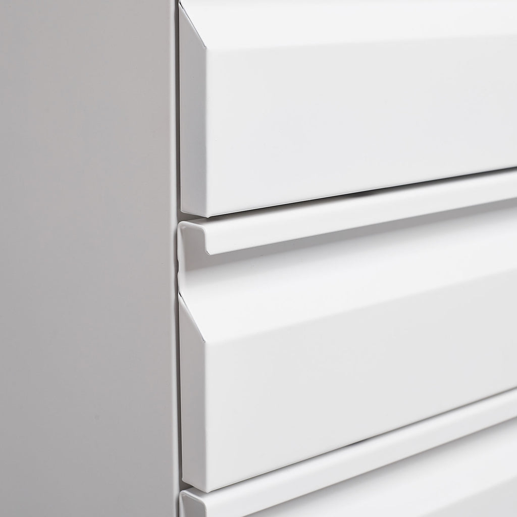 3-Drawer Mobile Filing Cabinet with Lock in White
