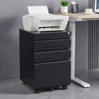 3-Drawer Mobile Filing Cabinet with Lock