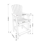 HDPE Bar Chair, Outdoor Tall Adirondack Chairs Set of 2