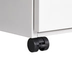 3-Drawer Mobile Filing Cabinet with Lock in White
