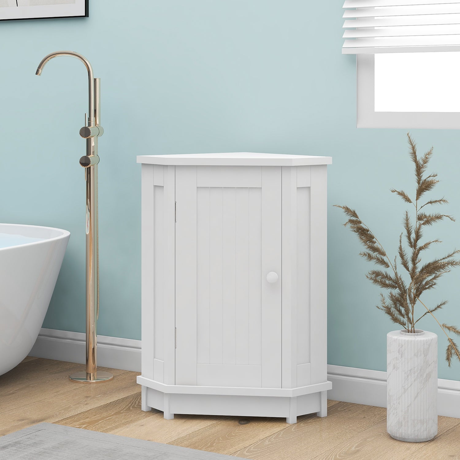 White Bathroom Cabinet Triangle Corner Storage Cabinet