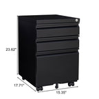 3-Drawer Mobile Filing Cabinet with Lock