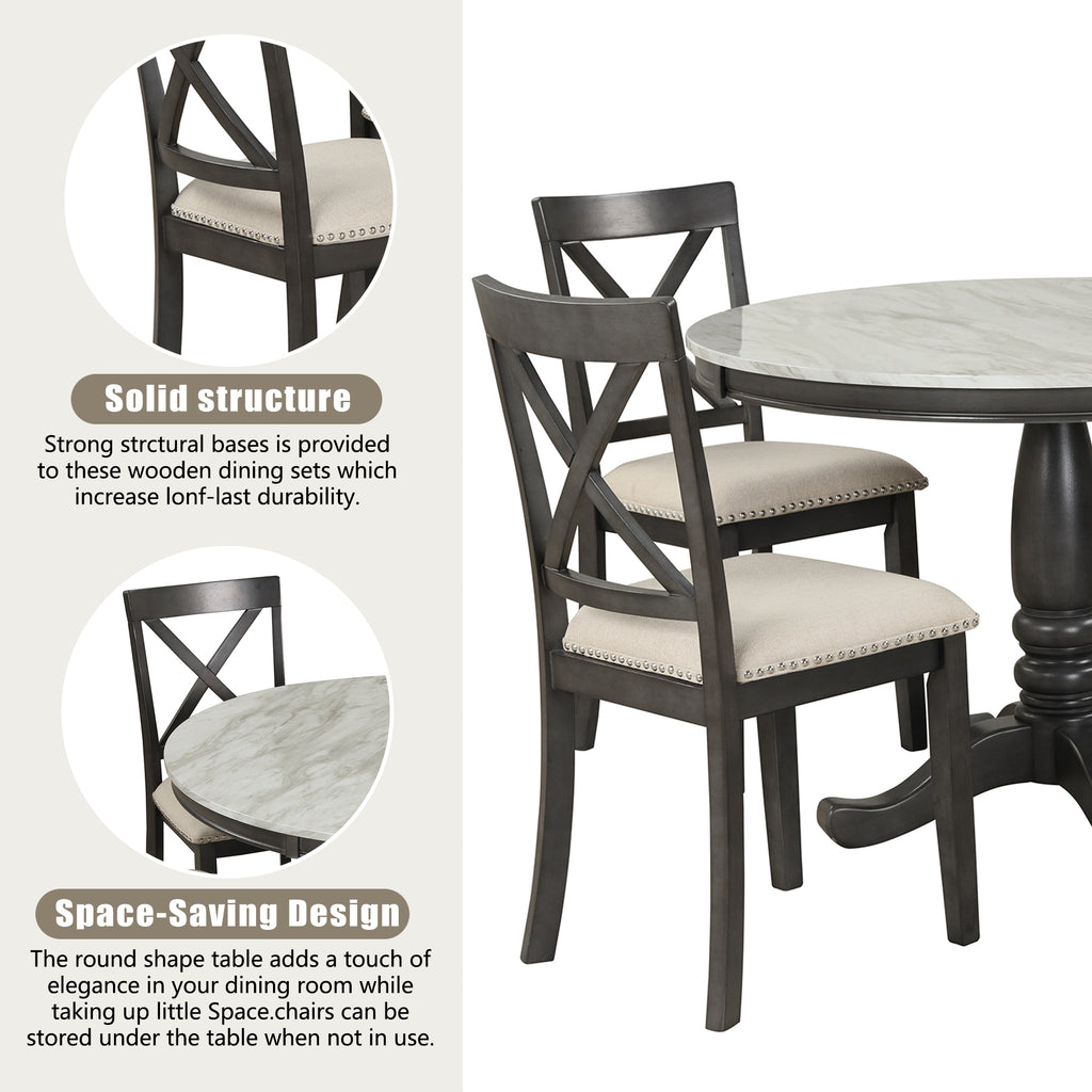 Orisfur 5-Piece Dining Table and Chairs Set
