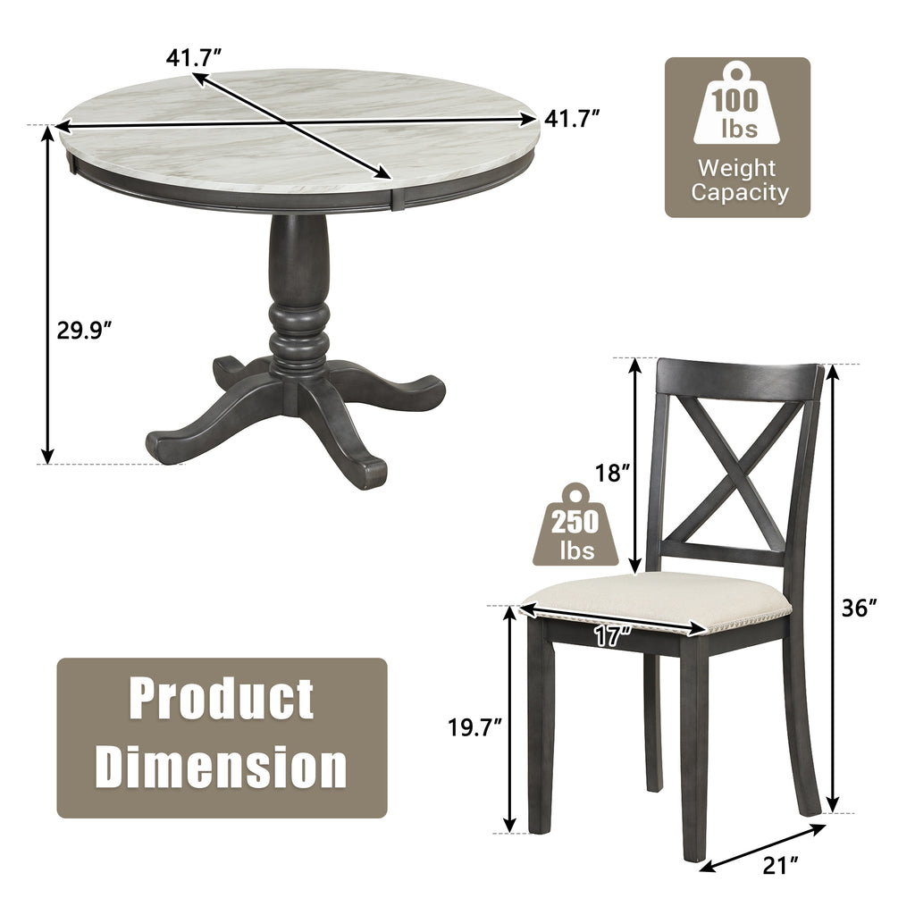 Orisfur 5-Piece Dining Table and Chairs Set